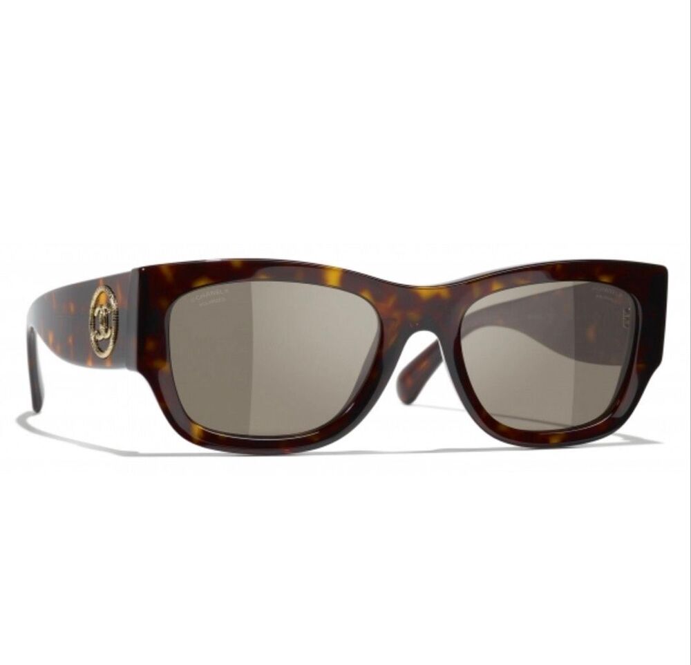 Chanel Rectangle Sunglasses Tortoise 5507